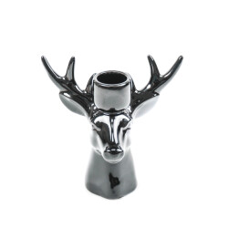 House Vitamin Candle holder reindeer ceramic black 16x9x16,5cm