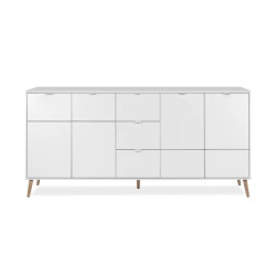 CaliCosy Dressoir met 4 deuren, 3 lades, decor in wit en eiken, l190 cm klint