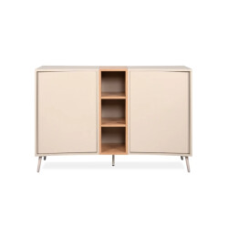 CaliCosy Dressoir met 2 deuren, 3 niches in decor zand en eiken, ambachtelijk l135 cm
