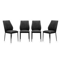 CaliCosy Set van 4 stoffen stoelen met metalen frame h90 cm saela