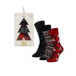 Apollo Heren kerstsokken giftbox 3-pack print