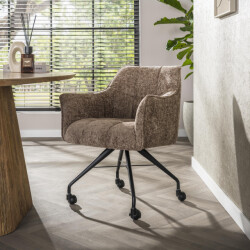 Hoyz armstoel raster wieltjes verpakt per 2 hoven champagne