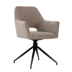 Multifurn Eetkamerstoel tess velvet taupe - 85 cm x 59 cm x 58 cm fluweel