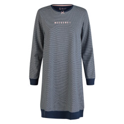 By Louise Dames nachthemd lange mouw donker gestreept