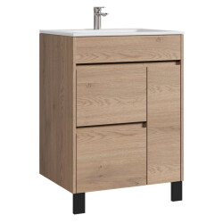 Badplaats Badkamermeubel set salzburg 60 cm kastanje staand badmeubel