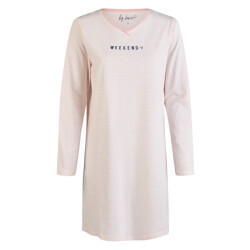 By Louise Dames nachthemd lange mouw gestreept