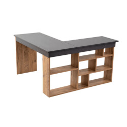 CaliCosy Hoekbureau met 8 open opbergvakken aan de zijkant l130 cm vesper