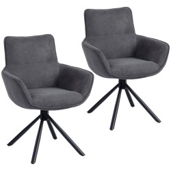 4goodz Set van 2 eetkamerstoelen draaibaar en zacht gewatteerd met