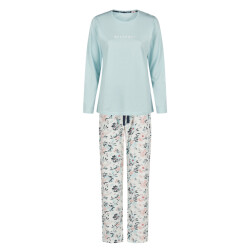 By Louise Dames pyjama set lang blauw gebloemd