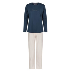 By Louise Dames pyjama set lang blauw/roze gestreept