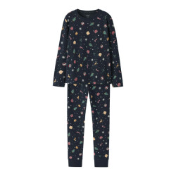 Name It Unisex kinder kerst pyjama set nknvismas donkerblauw