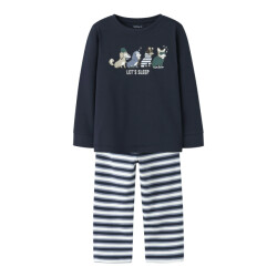 Name It Jongens lange pyjama set nmmramel gestreept donkerblauw