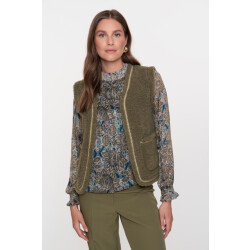 Geisha gilet teddy embroidery 55845-19 595 dark green tape dark