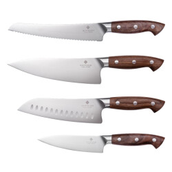 Sophior Messenset 4-delig – duits staal en walnoothouten handvat