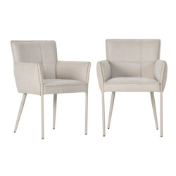 CaliCosy Set of 2 fabric armchairs with metal legs h85 cm elina