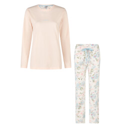 By Louise Dames pyjama set lang roze/wit gebloemd
