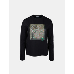 Mucho Gusto ® t-shirt lange mouwen zwart gemengde dieren harten print