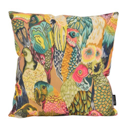 Gek op kussens! Sierkussen pink parrots | 45 x 45 cm | katoen/linnen
