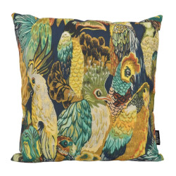 Gek op kussens! Sierkussen green parrots | 45 x 45 cm | katoen/linnen