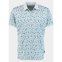 Bos Bright Blue Polo korte mouw met print 25007/02
