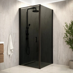 Mirlux Douchecabine vela 90 x 200 smoked glass zwart