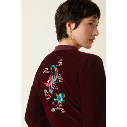 King Louie 09094 bessie jacket gamine velvet bordeaux red