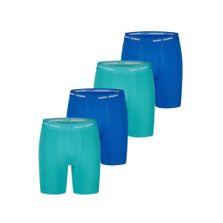 Happy Shorts Heren boxershorts met lange pijpen boxer briefs 4-pack neon groen/blauw