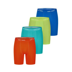 Happy Shorts Heren boxershorts met lange pijpen boxer briefs 4-pack neon groen/blauw/lime/oranje