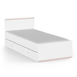 CaliCosy Lit met een afmeting van 90x190/200 cm in wit, omkeerbaar stormblauw of