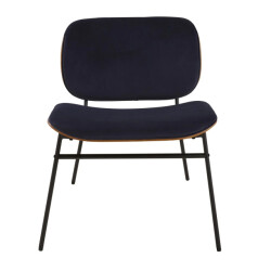 Signature Blauwe fluwelen fauteuil serge