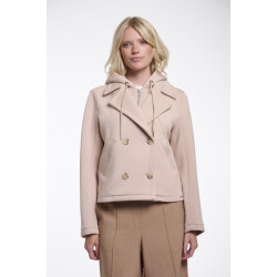 Rino & Pelle double breasted jacket with detachble hood collar jennifer.7002621 11018 smoked pearl