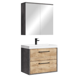 Badplaats Badkamermeubel set florence 01 60 cm – donker grijs met kastanje