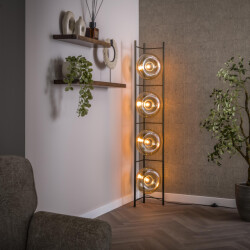 Hoyz vloerlamp soll 4-lichts amber glas