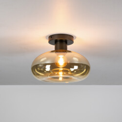 Hoyz plafondlamp soll 1-lichts amber glas