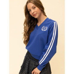 Looxs Revolution Kobalt sweater v-hals voor meisjes in de kleur
