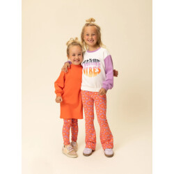 Looxs Revolution Flared sweat pants coral floral spring voor meisjes in de kleur