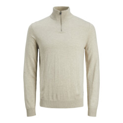 Jack & Jones jjeemil knit half zip noos 12189339 oatmeal