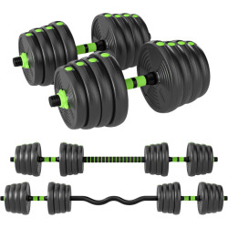 4goodz Verstelbare halterset 30 kg dumbels en barbells halterstang voor