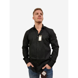 Napoli Uomo overhemd heren zwart print italianstyle