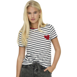 Only Onlheart life s/s tee jrs noos cloud dancer/night