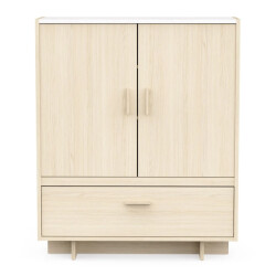 CaliCosy Buffet met 2 openslaande deuren en 1 lade, decor in eikenfineer en marmer,