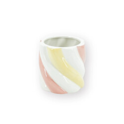 House Vitamin Pot planter marshmellow dolomite pink/white/yellow 12.5x12.5x13 cm