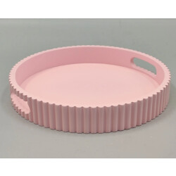 House Vitamin Tray/plateau round mdf light pink 25.5x4x25.5cm