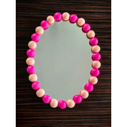 House Vitamin Mirror oval bubbles light/neon pink 29x22.5cm