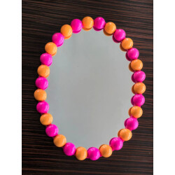 House Vitamin Mirror oval bubbles neon pink/orange- 29x22.5cm