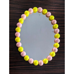 House Vitamin Mirror oval bubbles -light pink/yellow- 29x22.5cm