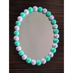 House Vitamin Mirror oval bubbles mint/lilac 29x22.5cm