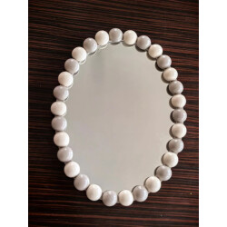 House Vitamin Mirror oval bubbles sand/taupe 29x22.5cm