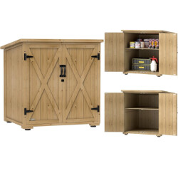 4goodz Tuinkast dubbele deuren en deksel 77,5x88x90 cm -