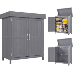 4goodz Tuinkast dubbele deuren en deksel 43x74x88 cm -